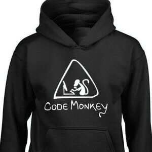 New Code Monkey Black Hoodie Fleece Sweatshirt